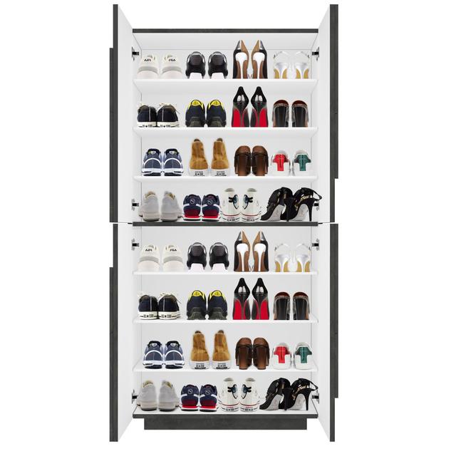 32 Pair Shoe Storage Cabinet Ebern Designs Finish: Slate Grey on Productcaster.