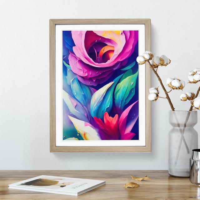 Vibrant Flowers No.2 - Single Picture Frame Print ClassicLiving Size: 46cm H x 34cm W x 2cm D, Frame Colour: Oak on Productcaster.