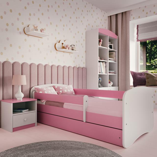 Skarp Cabin Bed and Mattress by Wade Logan Wade Logan Size: Toddler (70 x 140cm), Colour (Bed Frame): Pink on Productcaster.