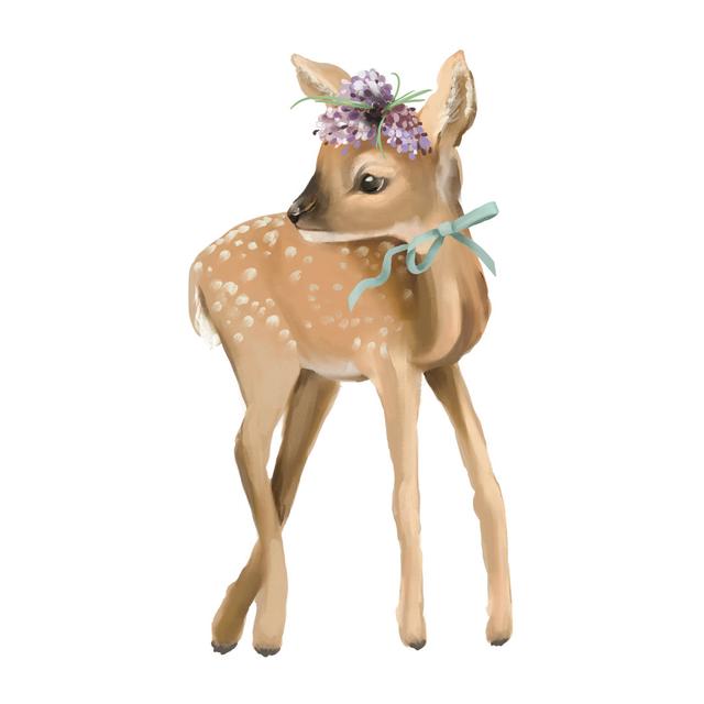 Cute Deer by Anna Babich - Print Harriet Bee Size: 76cm H x 76cm W x 3.8cm D on Productcaster.