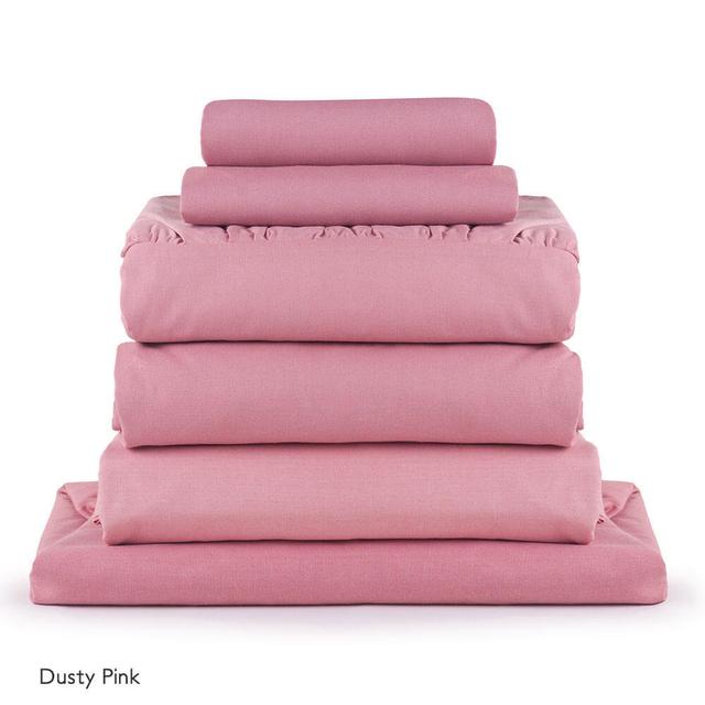 Revalee Cotton Blend Standard Fitted Sheet 17 Stories Colour: Dark Pink on Productcaster.