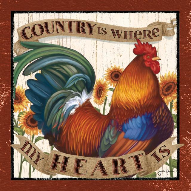 Country Heart I by Janelle Penner - Wrapped Canvas Graphic Art August Grove Size: 122cm H x 122cm W on Productcaster.