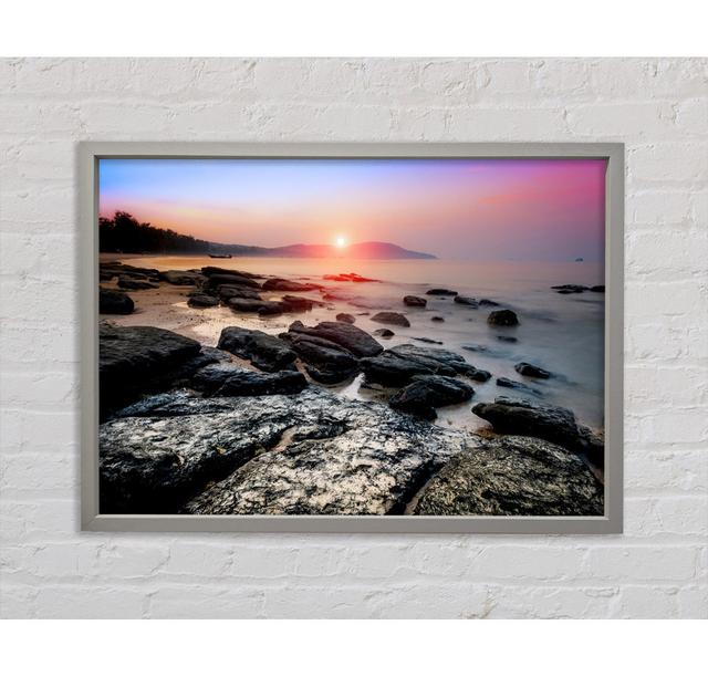 Ocean Rock Beauty - Single Picture Frame Art Prints on Canvas Bright Star Size: 100cm H x 141.4cm W x 3.3cm D on Productcaster.