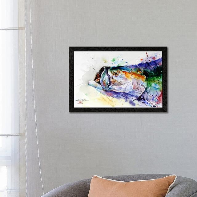 Fish by Dean Crouser - Floater Frame Painting on Canvas Ebern Designs Frame Option: Black on Productcaster.