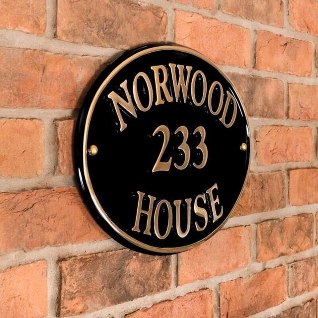 Neuber 3-Line Wall Address Plaque Dakota Fields Plaque Colour: Black on Productcaster.