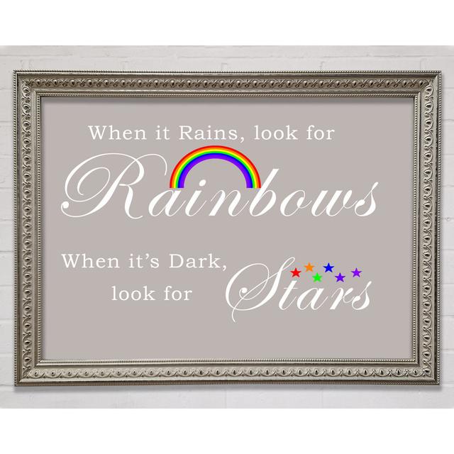 When It Rains Look For Rainbows 2 Framed Print Happy Larry Colour: Beige, Size: 100.1cm H x 141.4cm W on Productcaster.