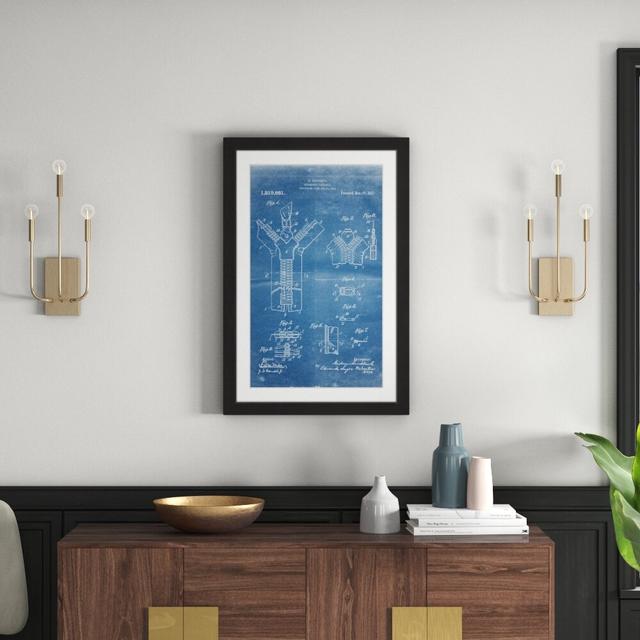 'Zipper 1917 Blueprint' by Steve King Framed Graphic Art East Urban Home Size: 91cm H x 61cm W x 3.81cm D on Productcaster.