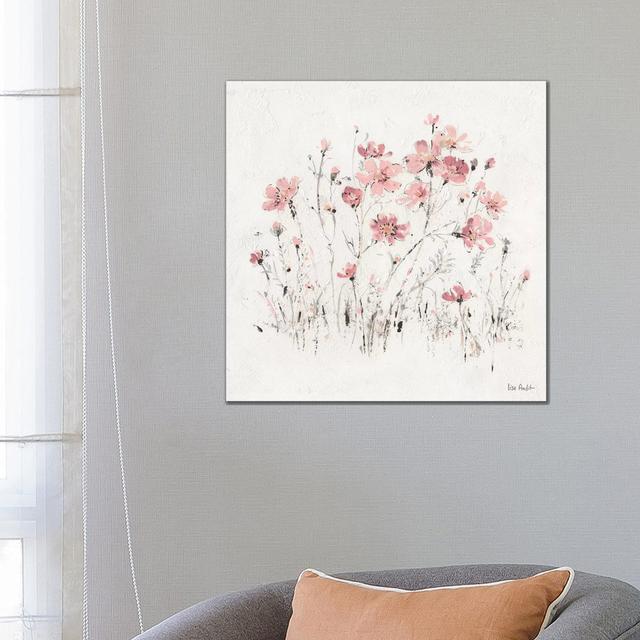 Wildflowers Pink II by Lisa Audit - Wrapped Canvas Art Prints Rosalind Wheeler Size: 66.04cm H x 66.04cm W on Productcaster.