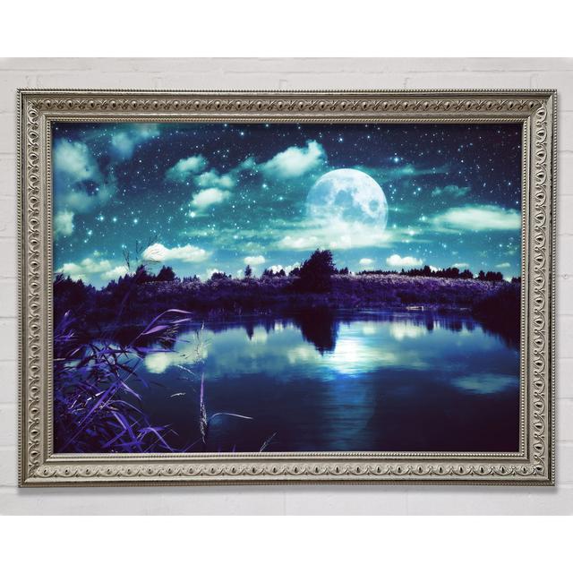 Lake Under The Night Sky Framed Print Bright Star Size: 29.7cm H x 42cm W x 3cm D on Productcaster.