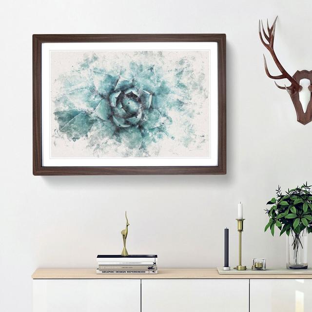 Centre of a Green Succulent Plant - Picture Frame Painting Print East Urban Home Frame Option: Walnut Framed, Size: 62cm H x 87cm W x 2cm D on Productcaster.