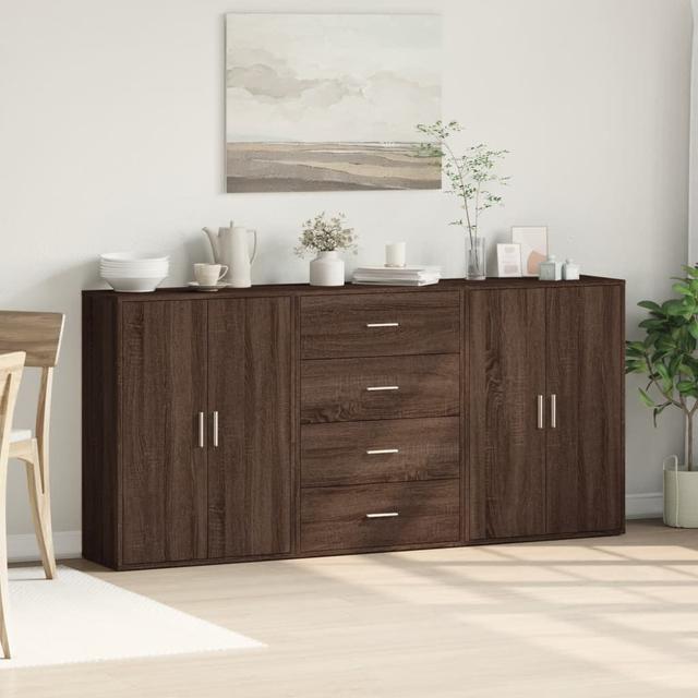 Yandell 60cm Sideboard (Set of 3) Alpen Home Colour: Brown Oak on Productcaster.