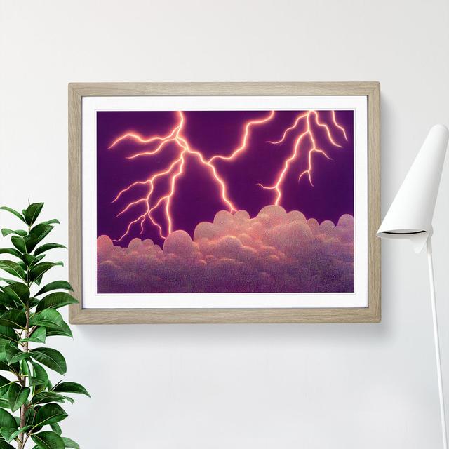 XH1022-8153X Splendorous Thunderstorm - Single Picture Frame Print Marlow Home Co. Size: 25cm H x 34cm W x 2cm D, Frame Colour: Oak on Productcaster.