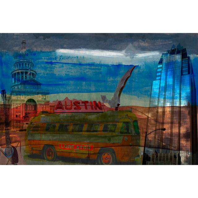 Austin Bus by Sisa Jasper - Wrapped Canvas Graphic Art Williston Forge Size: 20cm H x 30cm W x 3.8cm D on Productcaster.