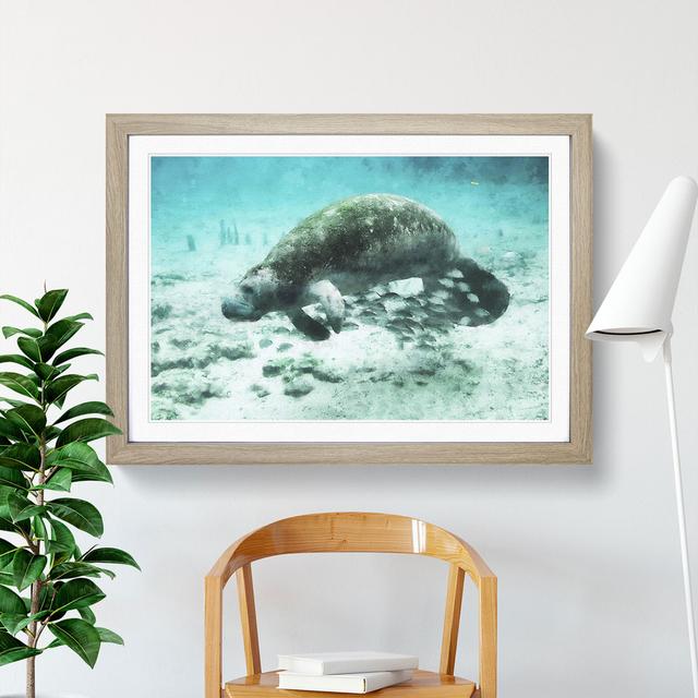 Manatee - Picture Frame Painting East Urban Home Frame Option: Oak Framed, Size: 36cm H x 48cm W x 2cm D on Productcaster.