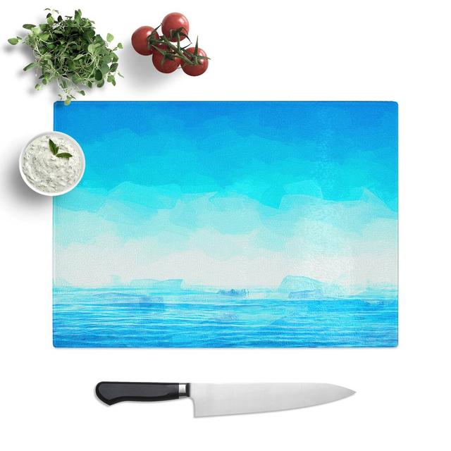 Tempered Glass Ocean View in South Africa Chopping Board East Urban Home Size: 39 cm W x 28.5 cm L on Productcaster.