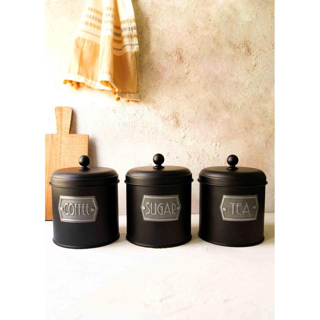 3 Piece Coffee Tea & Sugar Set Brambly Cottage Colour: Matte Black, Size: 17cm H x 13cm W x 13cm D on Productcaster.