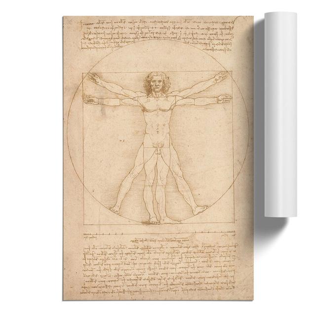 Vitruvian Man Vol.2 by Leonardo Da Vinci - Unframed Drawing East Urban Home Size: 30cm H x 21cm W x 0.1cm D on Productcaster.