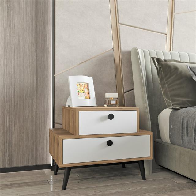 Williamsburg 2 Drawer Bedside Table George Oliver on Productcaster.