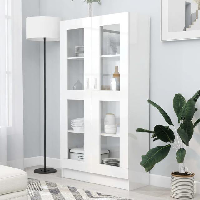 Jucel Bookcase 17 Stories Colour: High Gloss White on Productcaster.