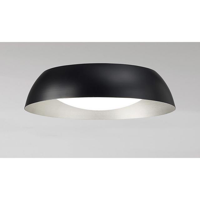 LED Bowl Flush Mount with White Shade by Corrigan Studio, Fixture Finish: Black, Size: 11cm H x 45cm W x 45cm D on Productcaster.