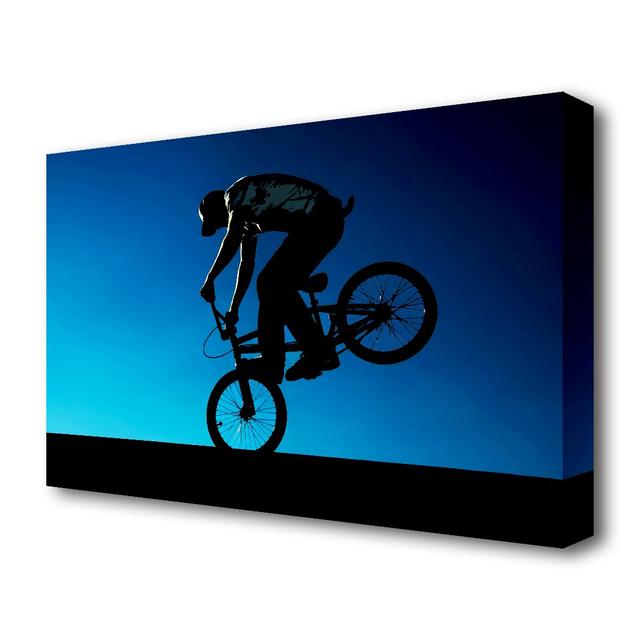 Bmx Front Wheelie - Wrapped Canvas Photograph Print East Urban Home Size: 101.6 cm H x 142.2 cm W on Productcaster.