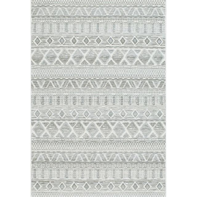 Adna Flatweave Grey/White Rug Mercury Row Rug Size: Rectangle 200 x 290cm on Productcaster.