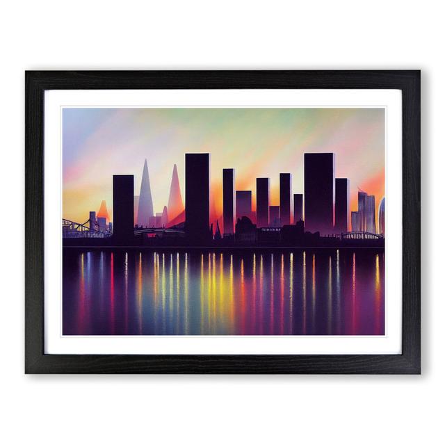 Luxurious City Skyline Architecture Abstract - Picture Frame Graphic Art 17 Stories Frame Colour: Black, Size: 46cm H x 64cm W x 2cm D on Productcaster.