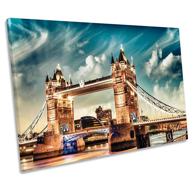 London Tower Bridge Landmark - Wrapped Canvas Print Ebern Designs Size: 40.6cm H x 61cm W on Productcaster.