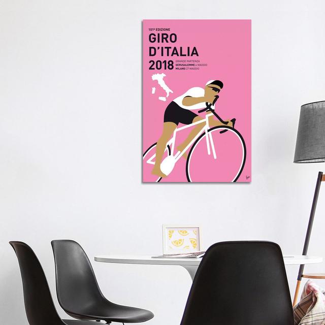 Giro D'italia 2018 Minimal Poster by - Wrapped Canvas Graphic Art Happy Larry Size: 101.6cm H x 66.04cm W x 1.9cm D on Productcaster.