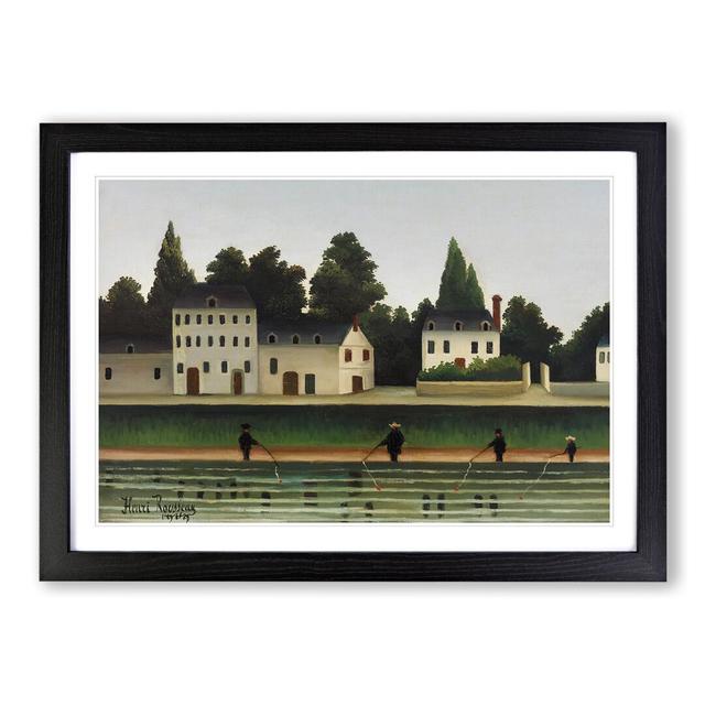 Landscape and Four Fisherman by Henri Rousseau - Picture Frame Painting East Urban Home Size: 36cm H x 48cm W x 2cm D, Frame Option: Black Framed on Productcaster.