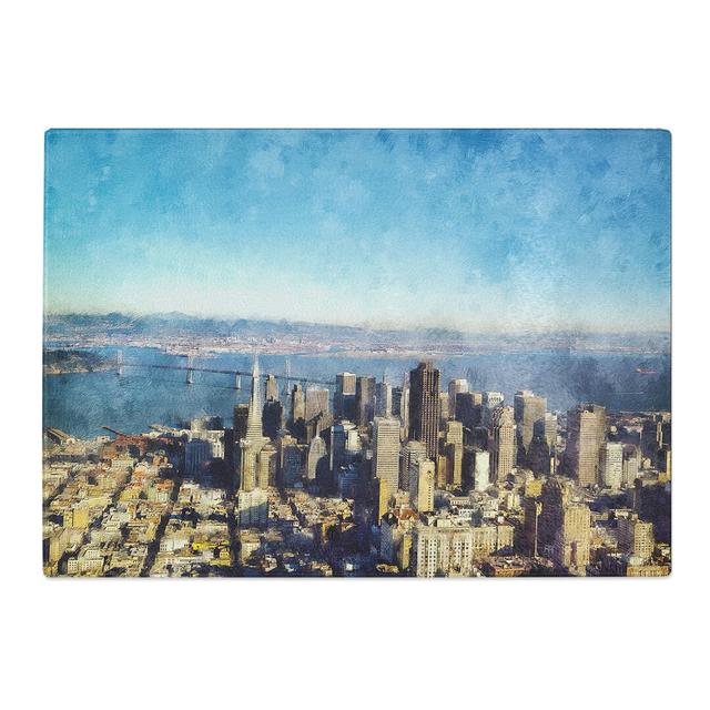 Tempered Glass View of San Francisco Painting Chopping Board East Urban Home Size: 20 cm x 28.5 cm on Productcaster.