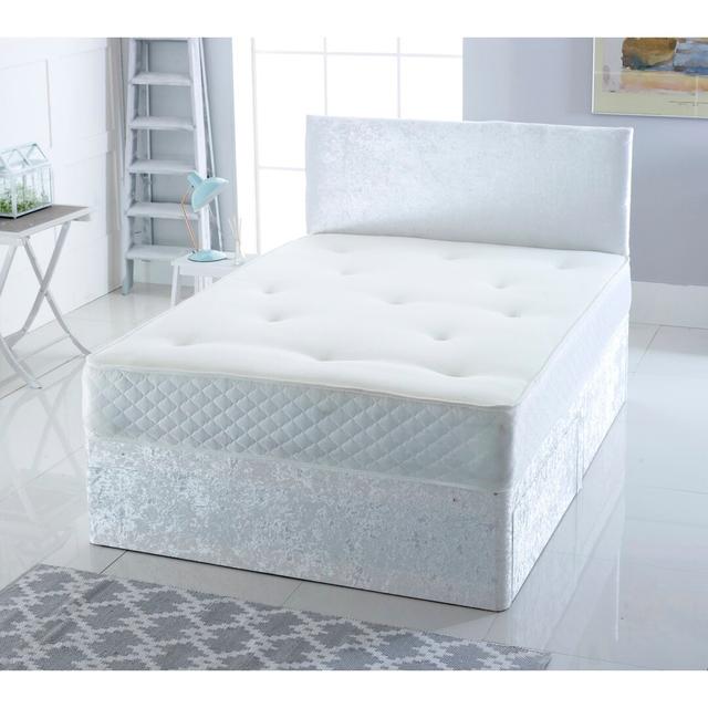 Betts Pocketsprung Divan Bed Set Rosdorf Park Size: Double (4'6), Storage Type: 1 Drawer Foot End, Colour: White on Productcaster.