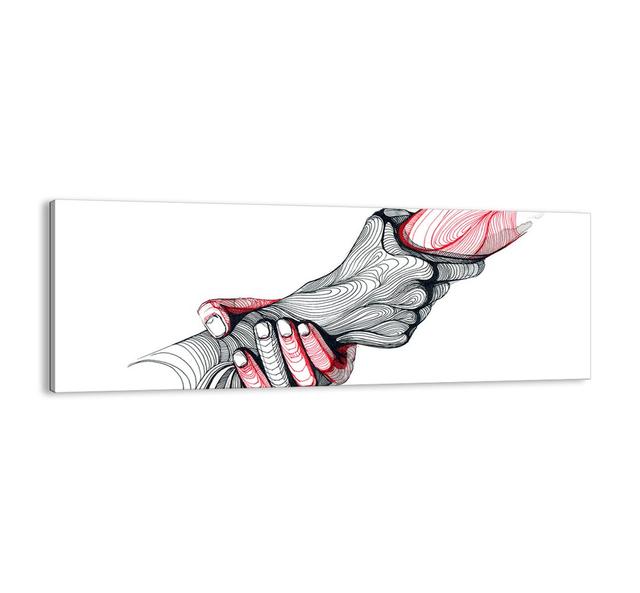 You are in Good Hands - Graphic Art Print on Canvas Brayden Studio Größe: 50 cm H x 140 cm x 1,8 cm T on Productcaster.