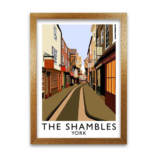 The Shambles York by Richard O'Neill - Print 17 Stories Frame Option: Brown, Size: 29.7 cm H x 21 cm W x 3 cm D on Productcaster.