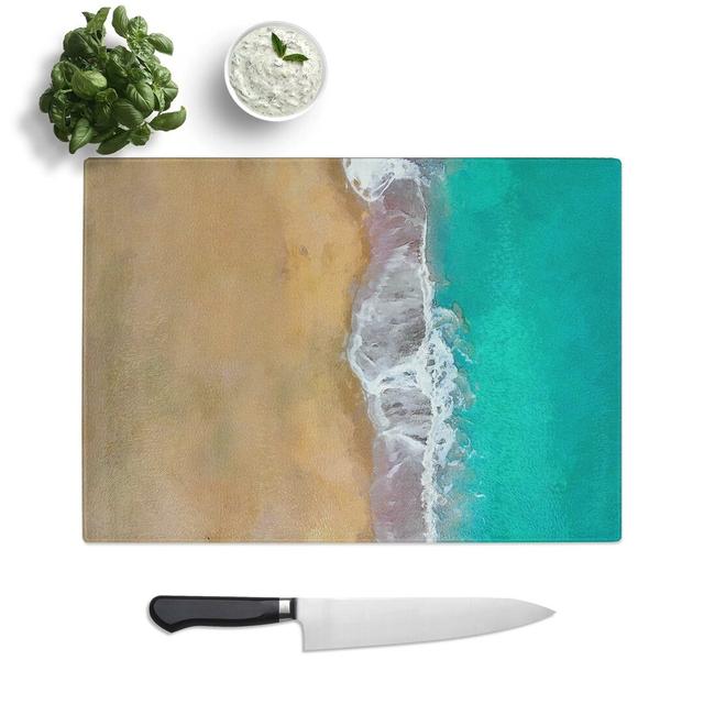 Glass Gold Coast Beach in Australia in Abstract Chopping Board East Urban Home Size: 28.5 cm W x 20 cm L on Productcaster.