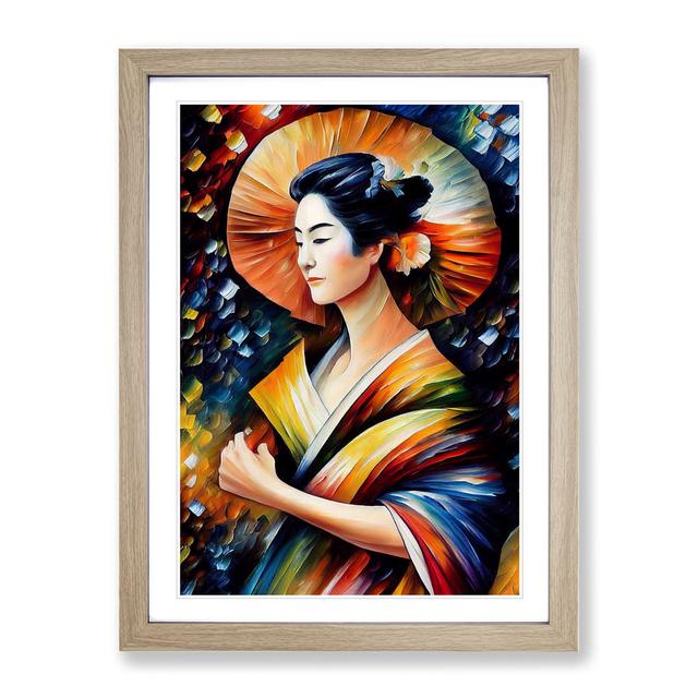 Portrait of a Geisha No.1 - Picture Frame Painting Marlow Home Co. Frame Colour: Oak Framed, Size: 64cm H x 46cm W x 2cm D on Productcaster.