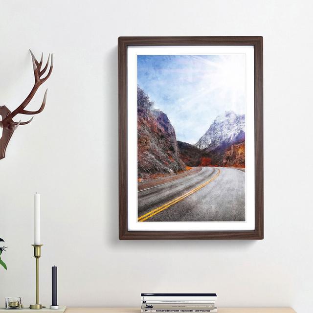 Through the Mountains in Argentina - Picture Frame Painting Print East Urban Home Frame Option: Walnut Framed, Size: 63cm H x 45cm W x 2cm D on Productcaster.