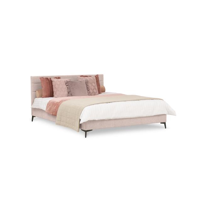 Upholstered bed MONTREY Liv&Lars Farbe: Pastel Rose, Größe: 200 × 200 cm on Productcaster.