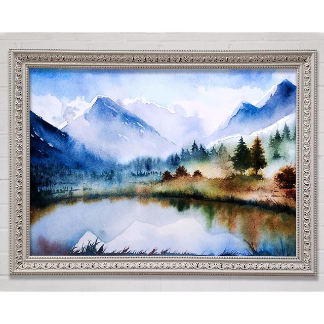 Mountain Winter Lake Framed Print Bright Star Size: 59.7cm H x 84.1cm W x 3cm D on Productcaster.