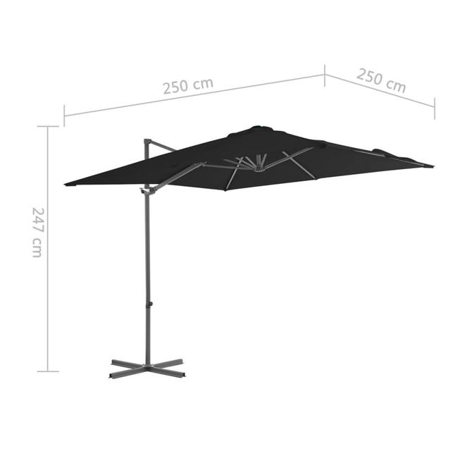 Jaxton 2.5m Square Cantilever Parasol Freeport Park Fabric Colour: Black on Productcaster.