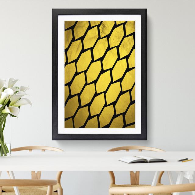 Golden Beehive - Picture Frame Graphic Art East Urban Home Size: 36cm H x 27cm W x 2cm D, Frame Option: Black Framed on Productcaster.