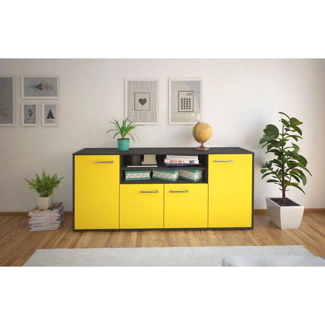 Lenchen 180cm breites Sideboard 17 Stories Farbe: Gelb/Anthrazit on Productcaster.