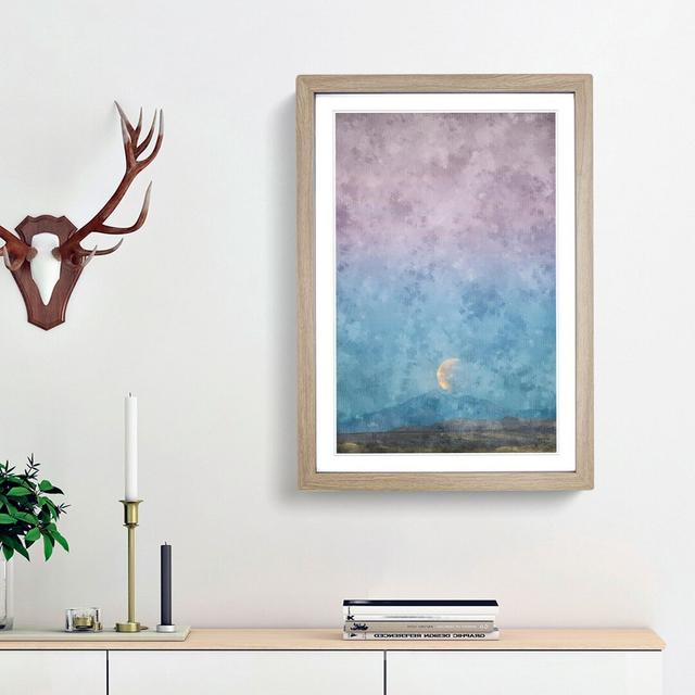 Super Blue Blood Moon Eclipse - Picture Frame Graphic Art Print East Urban Home Size: 45cm H x 33cm W x 2cm D, Frame Option: Oak Framed on Productcaster.