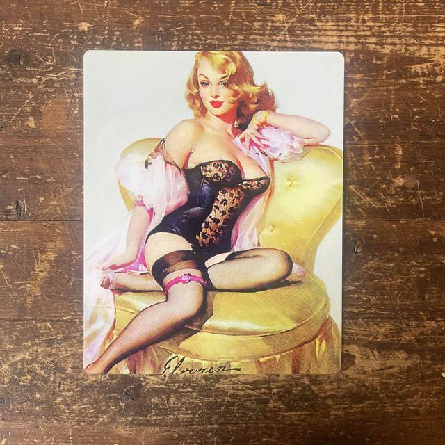 Pinup Girl Chair - Metal Pin Up Girl Wall Sign British Metal Sign Conpany Size: 25cm H x 20cm W on Productcaster.