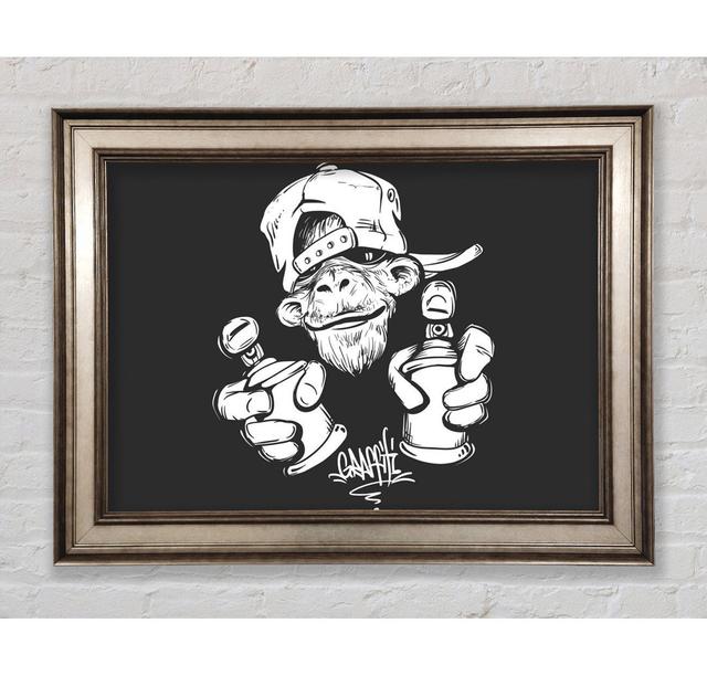 Spray Can Monkey Framed Print Bright Star Size: 29.7cm H x 42cm W on Productcaster.