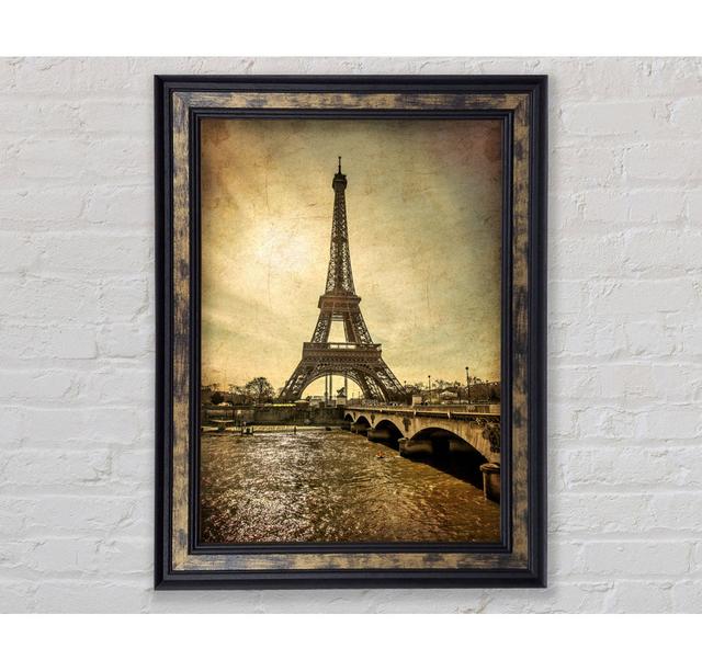 Eiffel Tower Retro 5 - Single Picture Frame Art Prints Bright Star Size: 84.1cm H x 59.7cm W x 8cm D on Productcaster.