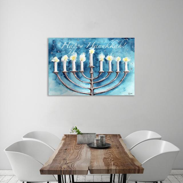 'Watercolour Hannukah' Painting on Wrapped Canvas The Seasonal Aisle Size: 41 cm H x 61 cm W on Productcaster.