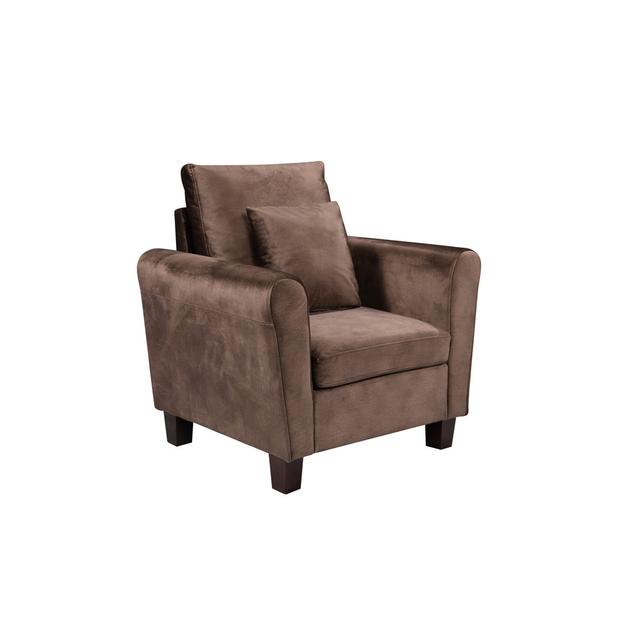 Alannis Velvet Armchair Rosdorf Park Upholstery Colour: Brown on Productcaster.