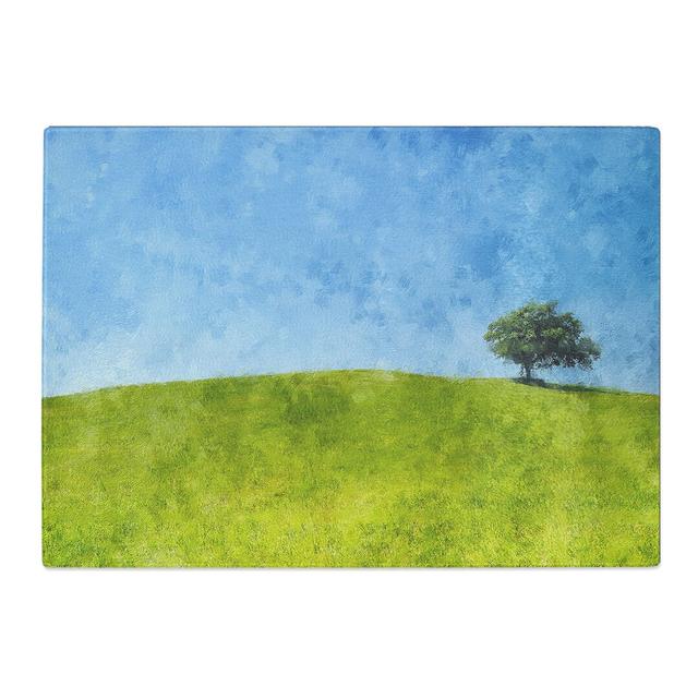 Tree upon a Hill Painting Chopping Board East Urban Home Size: 0.4cm H x 20cm W x 28.5cm L on Productcaster.