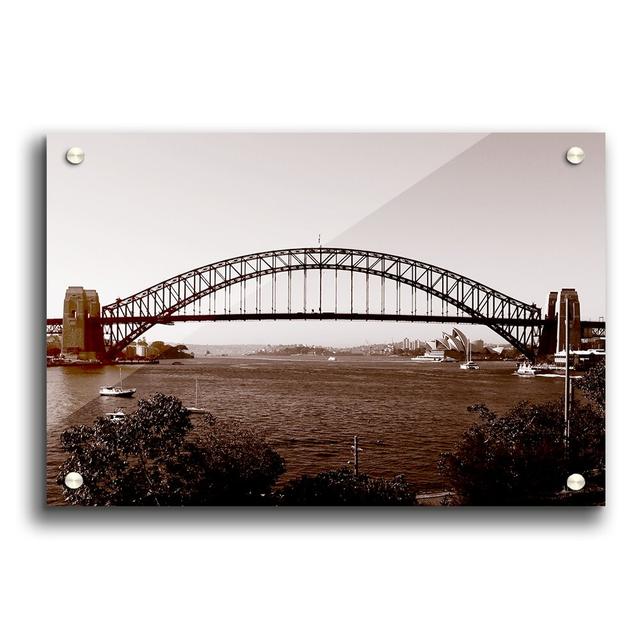 Sydney Harbour Bridge Retro Sepia - Unframed Photograph Print on Acrylic East Urban Home Size: 29.7cm H x 42cm W on Productcaster.